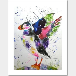 Colourful Puffin Posters and Art